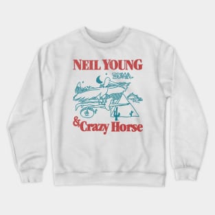 classic 70s vintage neil young & crazy horse fanmade Crewneck Sweatshirt